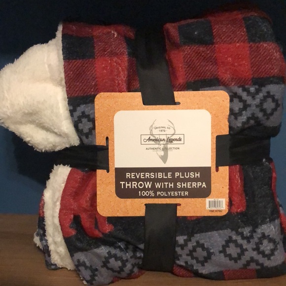 Gift Ready Reversible Plush Throw with Sherpa - Picture 3 of 3